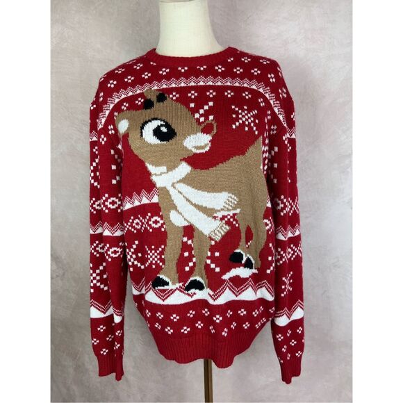 Vintage Style Rudolph Christmas Sweater - Picture 1 of 6